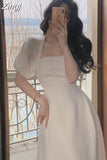 Sleeve Women Elegant Casual Halter Midi Dress Evening Short Sleeve A-Line Party Vestidos Female Fashion Clothes Summer