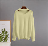 Autumn And Winter Ultra-Soft V-Neck Imitation Marinish Sweater Female Lazy Style Loose Knitted