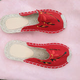 Embroidery Baotou Slippers Women's Grass Porpoise Vine Bottom Fisherman's Shoes Large Size 44 Yards Flat-Soled Muller