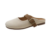 Half Slippers Women Wear 2025 Spring And Summer New French Soft Base Pregnant Women With A Foot Pedaling Bottom Of The Muller Cold
