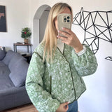 Women's Explosive Pink Print Splicing Coat - Long-Term Stocking Assured