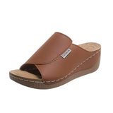 Thick-Sed Casual Slippers Women's Shoes 2025 New Wide Strips With Simple Fashion Fish Mouth Slope And