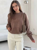Sale Of Solid Color Round-Neck Sweater Women 2025 New Soft Knitting Base