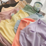 Women Popular Simple All-match Hot Sale Summer Clothing Solid Slim Young Ladies Leisure New Arrival Trendy Korean