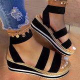 New Hemp Rope Slope And Coloring Lady Sandals Large-Size With