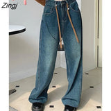 Leg Full-length Jeans Women Denim Vintage Loose Washed Female Trousers New Arrivals Autumn Korean Style Fashion