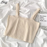 Colors Tanks Women Solid Basic Knitting Spring Korean Style Chic Trendy Popular All-match Ulzzang Female Crop Top Leisure