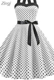 Dress Women Slim Halter Vintage Dress Print Floral Elegant Tunic Party Dresses Sundress Rockabilly