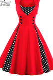 Women Robe Retro Vintage Dress 50s 60s Rockabilly Dot Swing Pin Up Summer Party Dresses Elegant Tunic Vestidos