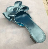 silk butterfly-knot slippers woman fashion brand design mules shoes summer riband bow knot slides woman flip