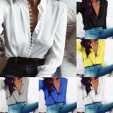Zingj Hot Style New Irregular Solid Color V-Neck Sexy Breasted Long Sleeve Women's