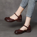Leather Hollow Sandals Women's Flat Summer New Retro Art Leisure Single Shoes Breathable Shallow Mother