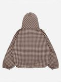Retro Half-Necked Jacket Men's And Women's Young Lattice Double Hat