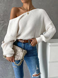 Zingj New Open Back Knit Sweater Long Sleeve Long Sleeve Knit Sweater Woman-Outfit