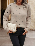 Point T-Shirt With Long-Sleeved Knitted Jersey Temperament Elegant Loose