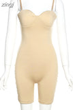 2023Spring Skinny Fitness Romper Women Bodysuit Sleeveless Sexy Strap Low Cut Playsuit Workout Loungewear