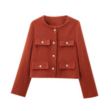 And Winter New Women's Small Fragrant Fashion Button Dress Short Suit Jacket
