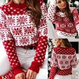 2025 New Wish Sweater Women's Christmas Snowflake Long-Sleeved Bottom Needle