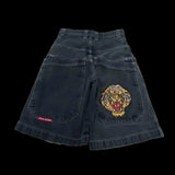 Baggy Denim Shorts Harajuku Y2K Jeans Hip-Hop Vintage Summer Brother 211-1-Outfit