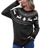 Sweater Women's Jabbing Autumn And Winter Loose Knitted Round Collar Casual