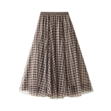 Lattice Trinkle Dress High Waist Shade Medium Long Tight Waist Spring And Summer Skirt