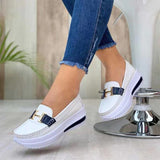 Autumn 2025 Thick Bottom Round Head Solid Color Women 40-43PU Light-Mouthed Women's Flat-Soled Single