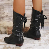Large-Size With Thin High-Sleet Girls Autumn And Winter White Students Thick And Leather Knight