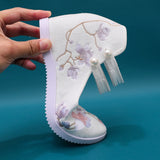 Zingj Heels, Hanfu Shoes Single Shoes Double Plate Buckle Round Head Six Cm Embroidered Cloth Shoes Women's