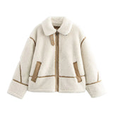 Autumn And Winter New Lamb Wool Coat Female Motorcycle Fur Integrated Locomotive Thickened Coat
