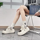 Small White Shoes Women 2025 Autumn New Students Thick Soles To Increase Sports Shoes Korean Version Of Casual