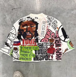 T-Shirt New Casual Round Collar Top Popular Cartoon Print