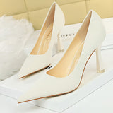 Shoes Fashion Women Pumps Pointed Toe Kitten Heels Stone Pattern High Heels Women Career Office Shoes Plus Size 42