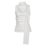 Temperament Tucked Sister Design Feeling Collared Hanging Neck Sling Woman 2025 Summer New Sweet Cool Set