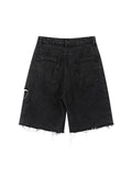 Waist Denim Shorts Women Fashion 2023 New Casual Harajuku Wide Legs Ripped Jeans Short Washed Female Summer Cotton