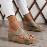And Cool Slippers Popular Summer New Round Head Thick Bottom Roman Sandals Women Large Size Fish Mouth Loose Cake