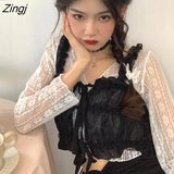 Women Folds Black Japanese Style Girl Streetwear Harajuku Chic Vintage All-match Sexy Retro Female Clothing Ins