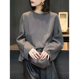Explosion In Korean Version Of The Slanted Buckle V-Neck Short-Sleeved Shirt Women's Art Retro Princess Sleeve Loose Thin