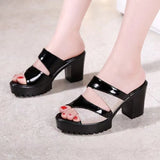 Mouth Cool Slippers Women Wear 2025 Summer New Fashion Slippers Coarse And Waterproof Table High