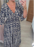 Summer Explosion Super Fairy V Collar Seaside Holiday Beach Print Loose
