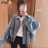 and Jackets Women Denim Blue Loose All-match Student Casual Streetwear Womens Outwear Harajuku Korean Style Fashion