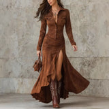 New Slanted Shoulder Dress Temperament Sleeveless Sexy High-Waist Open Skirt Women's
