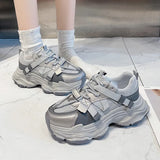 Dad Shoes Women 2025 Spring New Retro Heightening Mesh With Casual Feet Small Shoes