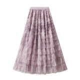 Dress Women's Half-Dress Dress 2025 New Cake Skirt Showing Thin Long Mesh Dress Level Half Skirt