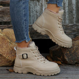 New Autumn And Winter Ladies Keep Warm Martin Boots Plus Velvet Thick And Thick-Bottomed Short Boots