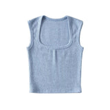Zingj Trend Women's Knitted Jacket Generous Collar Solid Color Slim Short Style Small Vest High Waist Navel Sleeveless