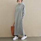 Autumn And Winter New Fashion Temperament Thick Long Sleeve Loose Waist Thin Dress