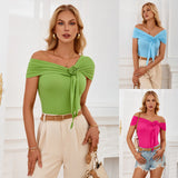 Independent Research And Development Of Casual Fashion Women's 24 Years New Solid Color Shoulder Waist
