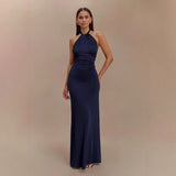 Summer New Women's Sexy Hanging Neck Solid Color Sleeveless Temperament Waist