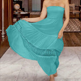 Women's Clothing Pure Color Bra Splicing Under The Long Sleeveless Retro Bohemian Waist