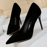 Shoes 2022 New Women Pumps Suede High Heels Shoes Fashion Office Shoes Stiletto Party Shoes Female Comfort Women